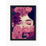 تابلو دکوراتیو مدل دختر و گل