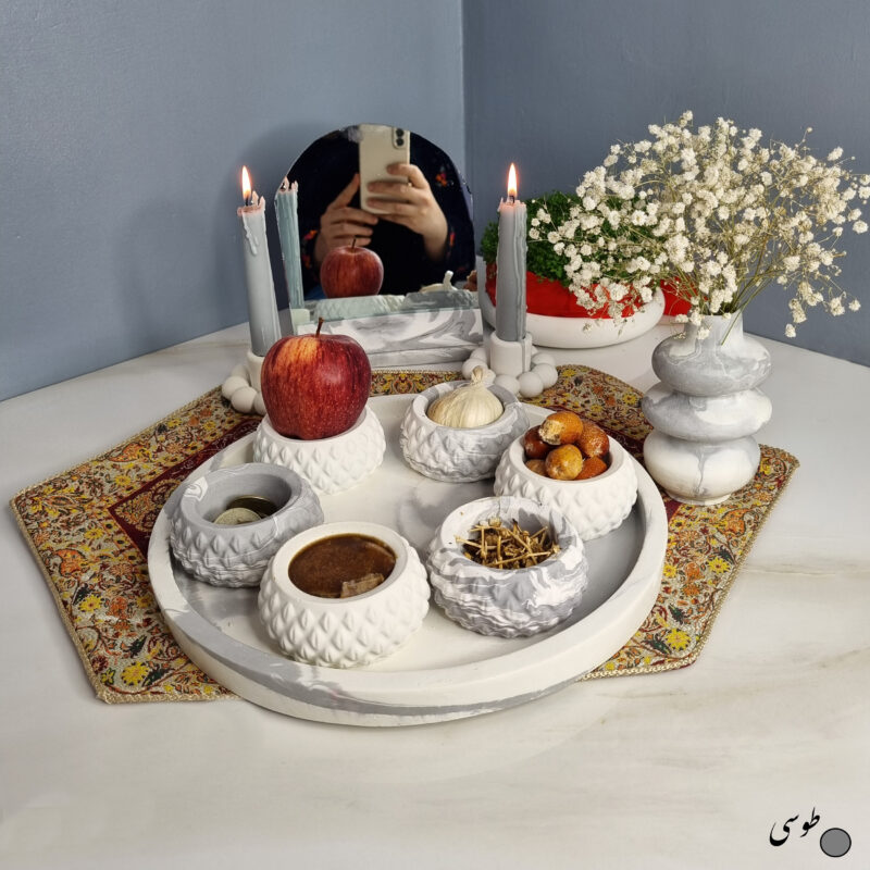 مجموعه ظروف هفت سین 11 پارچه مدل آدریا