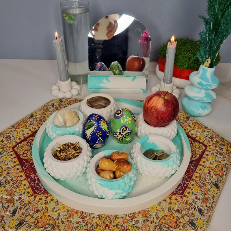 مجموعه ظروف هفت سین 11 پارچه مدل آدریا