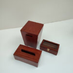 ست سطل و جعبه دستمال کد 3002 به همراه جاکاردی