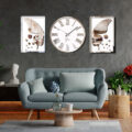 ساعت دیواری اِلِنسی مدل Carolyn به همراه دو عدد تابلو
