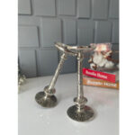 شمعدان مدل آلومینیوم طرح لاویز بسته 2 عددی