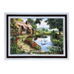 تابلو فرش ماشینی مدل برکه و قو کد 8892