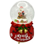 گوی موزیکال مدل پمپی بابانوئل و کیسه هدایا طرح زنگوله کریسمس کد PA4014