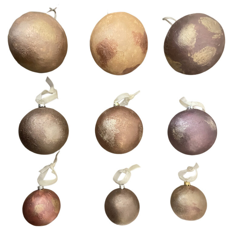 آویز تزیینی مدل گوی کریسمس بسته 9 عددی