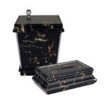 ست سطل و جای دستمال کاغذی طرح سنگ کد 30301