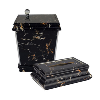 ست سطل و جای دستمال کاغذی طرح سنگ کد 30301