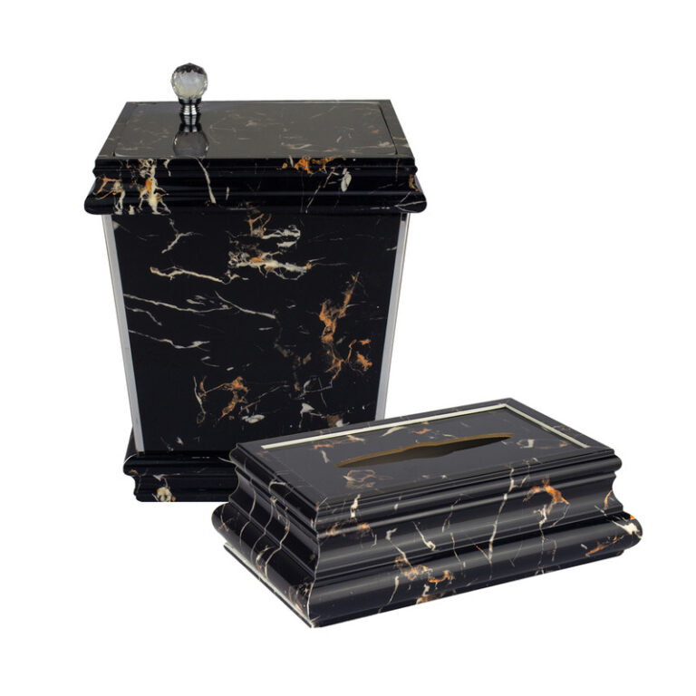 ست سطل و جای دستمال کاغذی طرح سنگ کد 30301