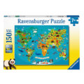 پازل 150 تکه راونزبرگر مدل Animal World Map کد 13287