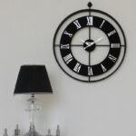 ساعت دیواری سانلی مدل فلزی چرمی کد 6362