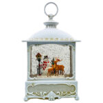 گوی موزیکال مدل پمپی لایت باکس آکواریومی طرح فانوس آدم برفی و کریسمس کد P4200