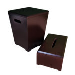 ست سطل و جای دستمال کاغذی مدل چوبی