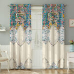 پرده نیروانا طرح سنتی  مدل هازان کد 9095 سایز 140×280 سانتی متر