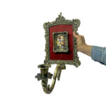 شمعدان مدل دیوارکوب آنتیک طرح برنزی کد 01