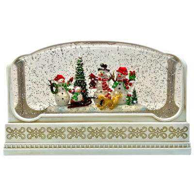 گوی موزیکال مدل پمپی لایت باکس آکواریومی طرح قصر آدم برفی و کریسمس کد P4188