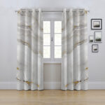 پرده مدل پانچی طرح ماربل سایز 280x145 سانتی متر