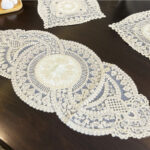 ست رومیزی 3 تکه مدل قیطان دوزی طرح ستاره کد 4