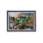 تابلو فرش ماشینی مدل روستا کد 8846