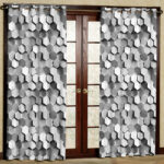 پرده بارمان دکور طرح شش ضلعی مدل مخمل پانچی کد 1237RR W سایز 140x280 سانتی متر