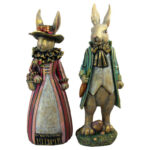 مجسمه مدل خرگوش جنتلمن مجموعه 2 عددی