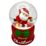 گوی موزیکال مدل پمپی هدیه بابانوئل مهربان و ستاره طرح کریسمس کد PA4029