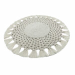 رومیزی کاربافی مدل مکرومه طرح گرد