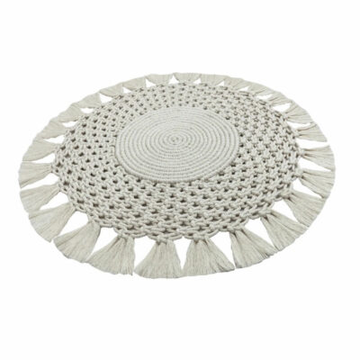 رومیزی کاربافی مدل مکرومه طرح گرد