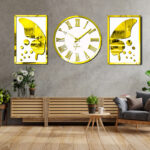 ساعت دیواری اِلِنسی مدل Carolyn به همراه دو عدد تابلو