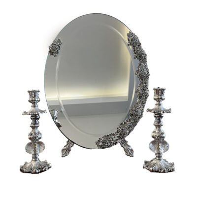 آینه و شمعدان مدل دیاموند مجموعه سه عددی