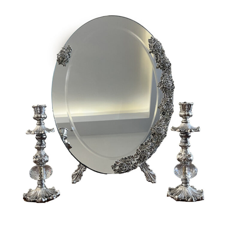 آینه و شمعدان مدل دیاموند مجموعه سه عددی