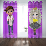 پرده مدل دختر و پسر سایز 140x210 سانتی متر