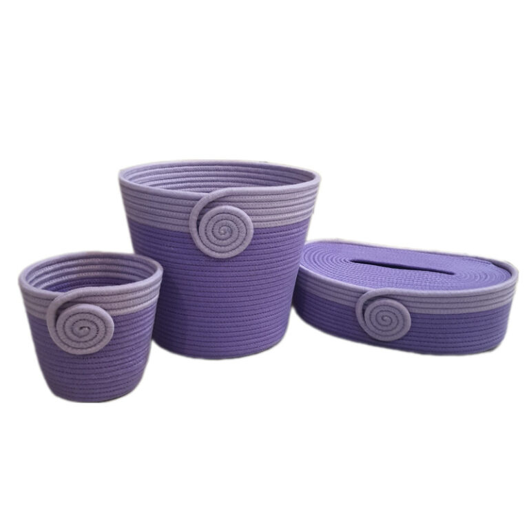 ست سطل و جای دستمال مدل 2C مجموعه 3 عددی