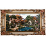 تابلو فرش ماشینی طرح دو کلبه کد HT047