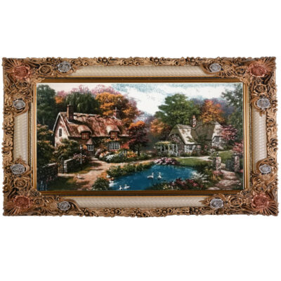  تابلو فرش ماشینی طرح دو کلبه کد HT047