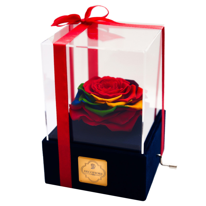 25a299bcfb37e31e812cfb45ef6d3ac0 جعبه موزیکال رز جاودان دکوفیوره مدل هندل لاو رنگارنگ