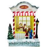 گوی موزیکال مدل پمپی لایت باکس آکواریومی طرح آبنبات بابانوئل و کریسمس کد P4237