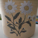 ست سطل و جای دستمال کاغذی مدل قیطان بابونه