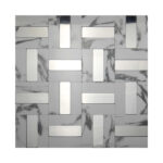 دیوارپوش مدل تایل بین کابینتی طرح سنگ مرمر پشت چسبدار کد 20066 بسته 6 عددی