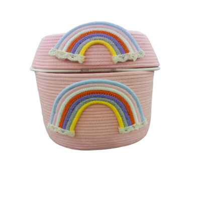 ست سطل و جای دستمال کاغذی مدل رنگین کمان