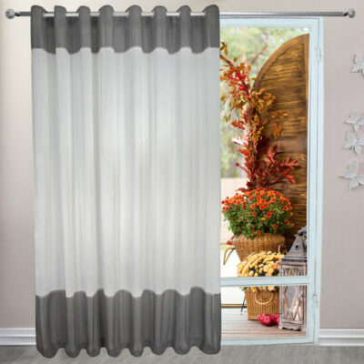 پرده تیکو دکو مدل کتان هرینگ دورنگ ژوردار سایز 300x275 سانتی متر