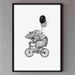 تابلو مدل Bear on the bike کد 248901790