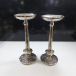 شمعدان مدل آلومینیوم طرح لاویز بسته 2 عددی