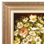 تابلو فرش دستباف سی پرشیا مدل گل در گلدان حصیری کد 903468