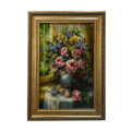 تابلو فرش دستباف مدل گل کنار پنجره سیدیان کد 092