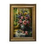 تابلو فرش دستباف مدل گل کنار پنجره سیدیان کد 092