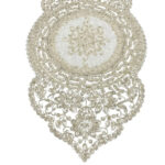 ست 4 تکه رومیزی مدل قیطان دوزی طرح گل گندم