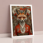 تابلو مدل دیواری طرح روباه انتزاعی کد EA-1173