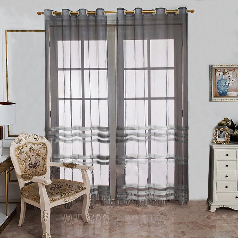 پرده تیکو دکو مدل حریر ژرسه سه لاین ژوردار سایز 140*280 سانتی متر