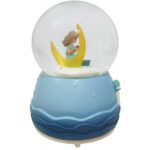 گوی موزیکال مدل  چراغدار و پمپی چرخان دختر و ماه
