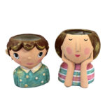 گلدان دکوری مدل مادر و پسر مجموعه 2 عددی